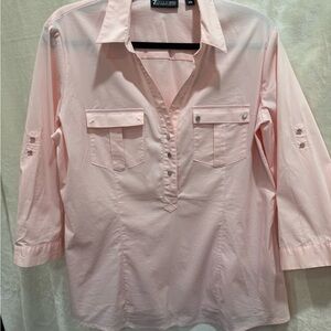 Elegant Light Pink Button-Down Shirt